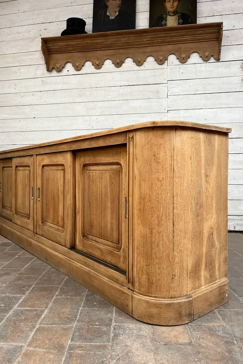 Ancien meuble de métier en chêne début XXe