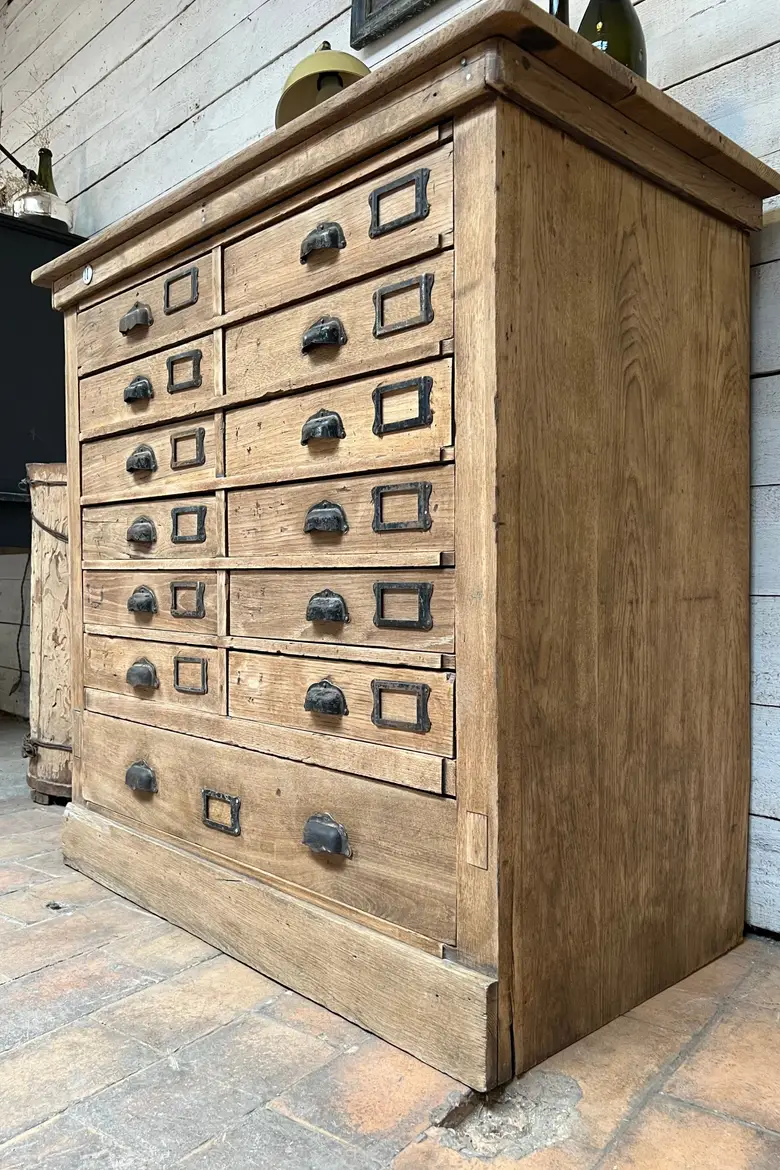 Ancien meuble de métier en chêne Début XXème