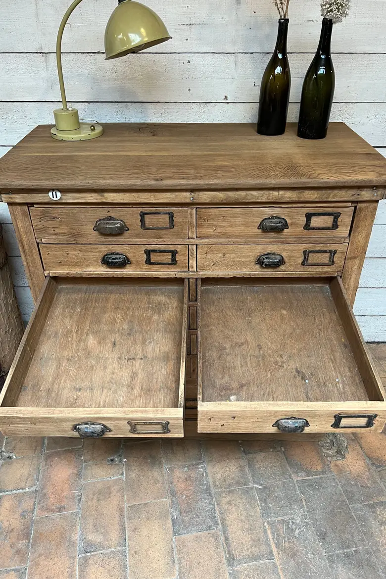 Ancien meuble de métier en chêne Début XXème