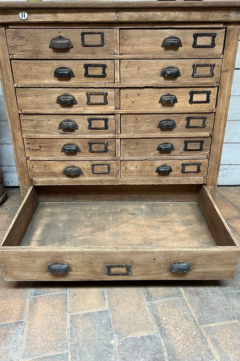 Ancien meuble de métier en chêne Début XXème