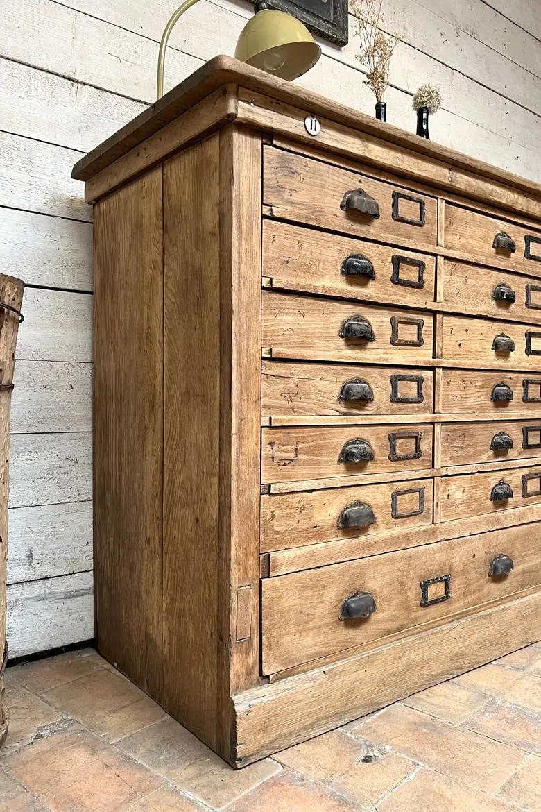 Ancien meuble de métier en chêne Début XXème