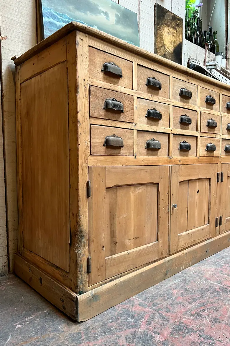 Ancien meuble de métier en sapin Début XXème