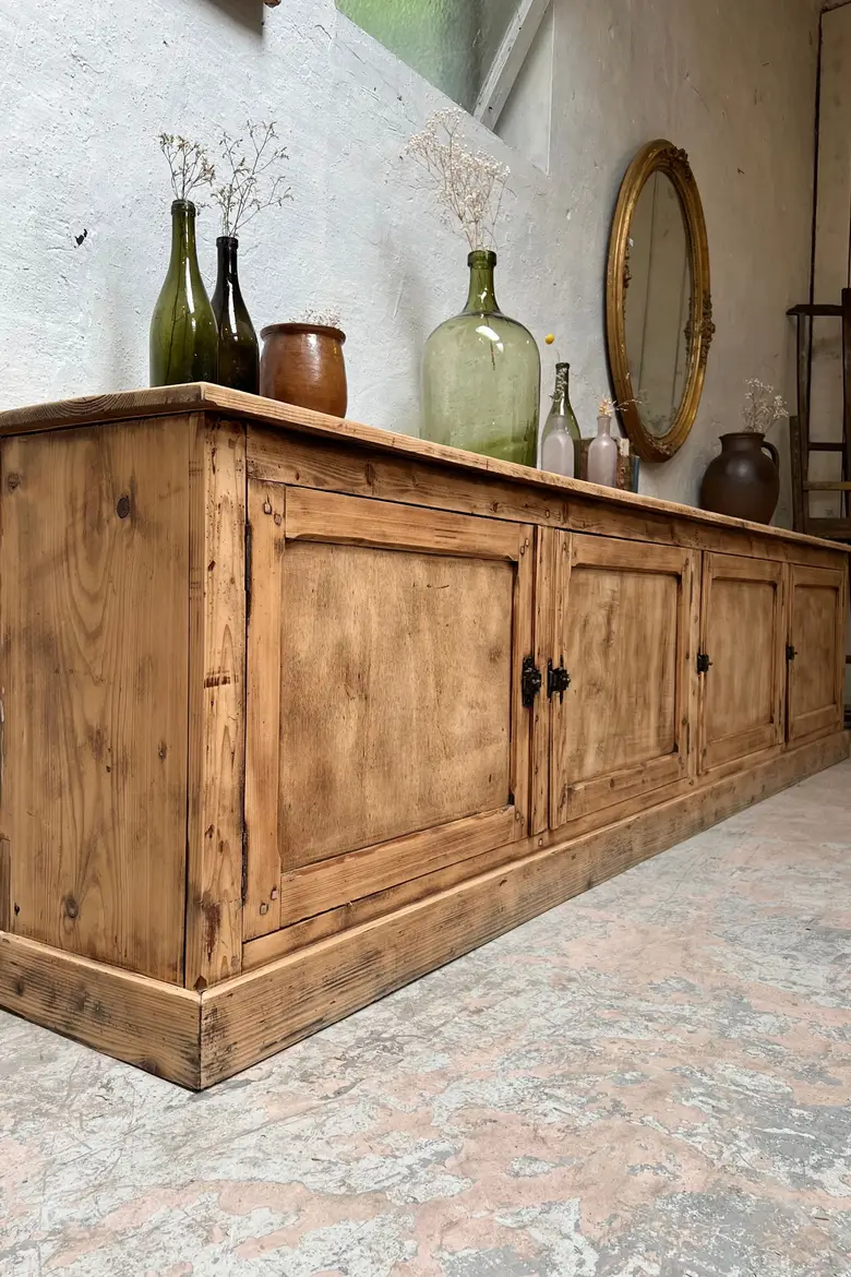 Ancien meuble de métier en sapin Début XXème