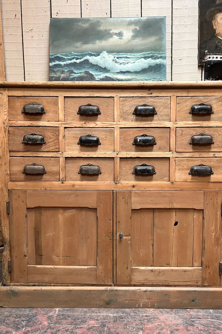 Ancien meuble de métier en sapin Début XXème