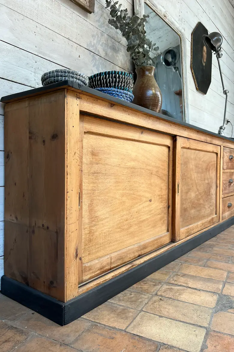 Ancien meuble de métier en sapin Début XXème
