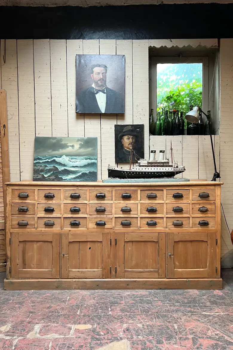 Ancien meuble de métier en sapin Début XXème