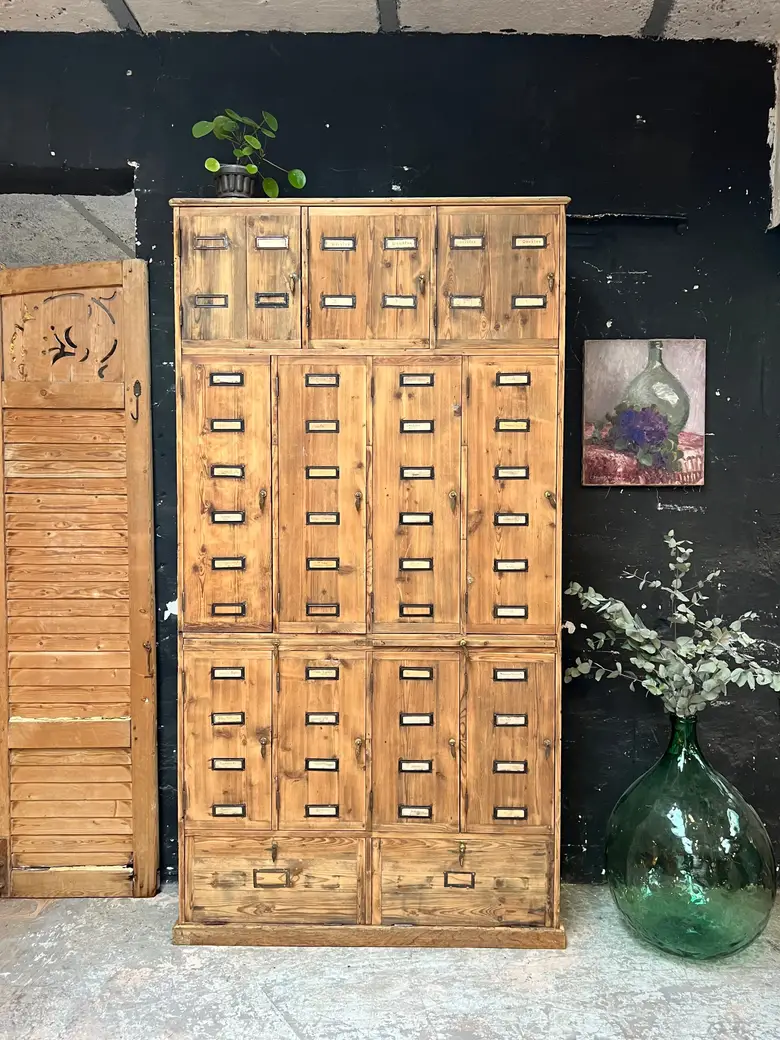 Ancien meuble de métier en sapin Début XXème
