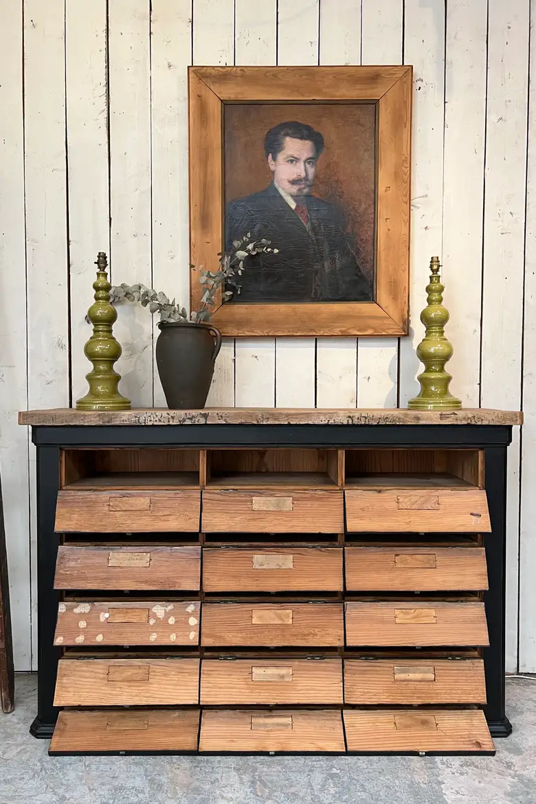 Ancien meuble de notaire à clapets Début XXème