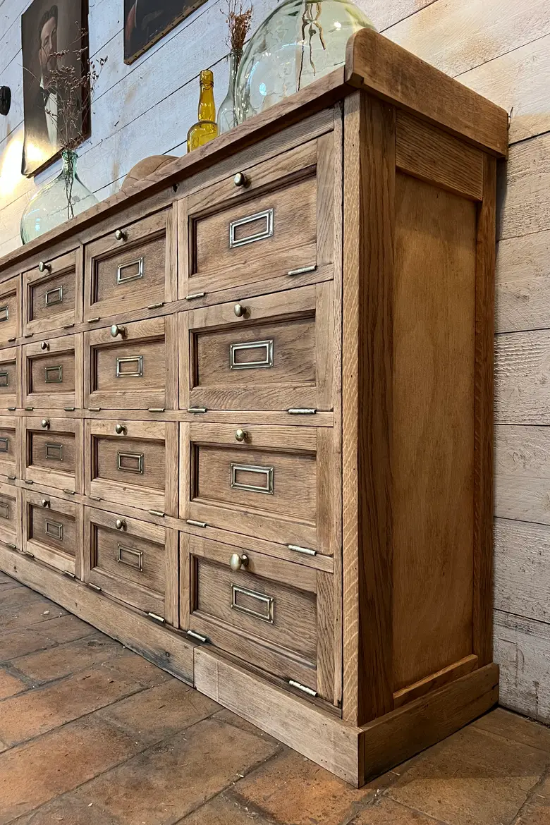 Ancien meuble de notaire en chêne Début XXème