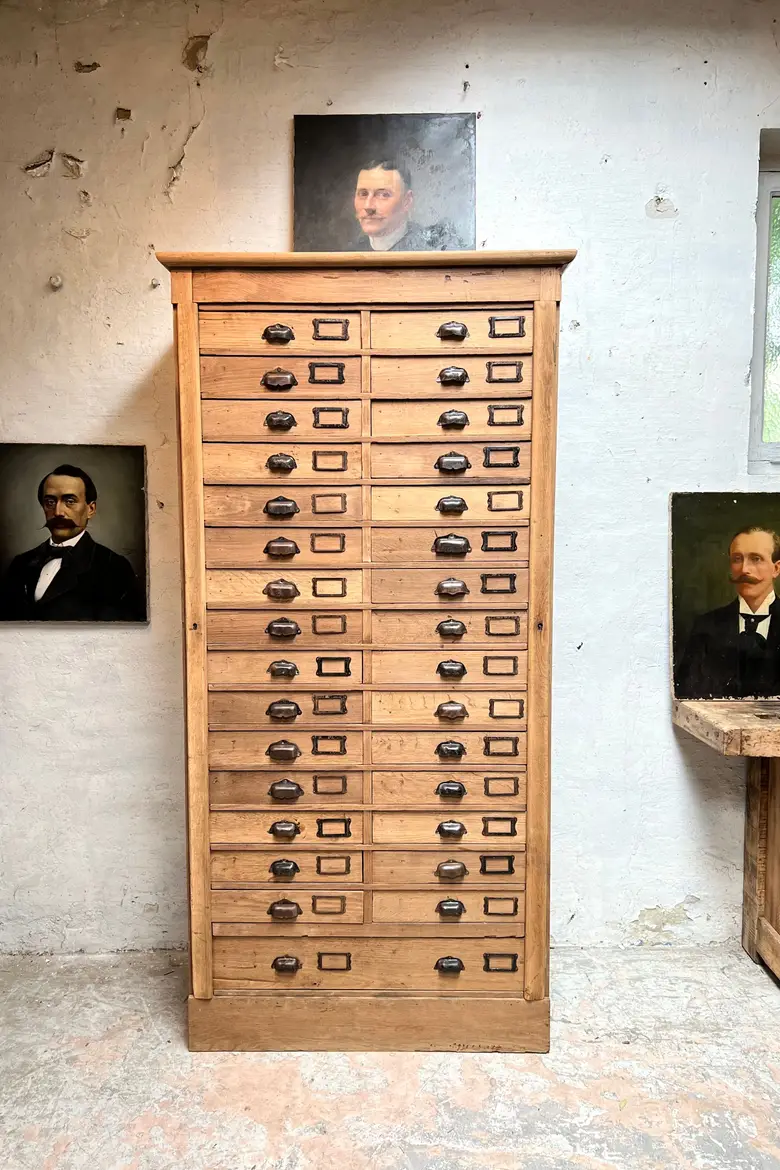 Ancien meuble de notaire en chêne Début XXème