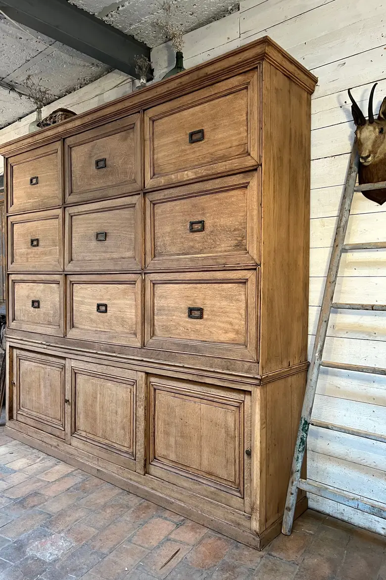 Ancien meuble de notaire en chêne Début XXème