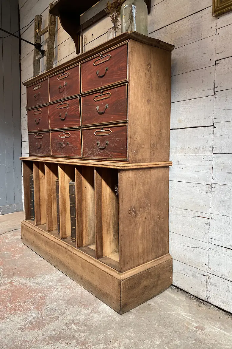 Ancien meuble de notaire en chêne Début XXème