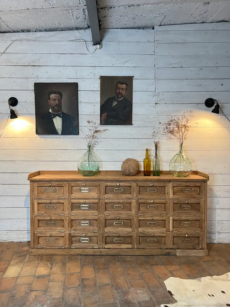 Ancien meuble de notaire en chêne Début XXème
