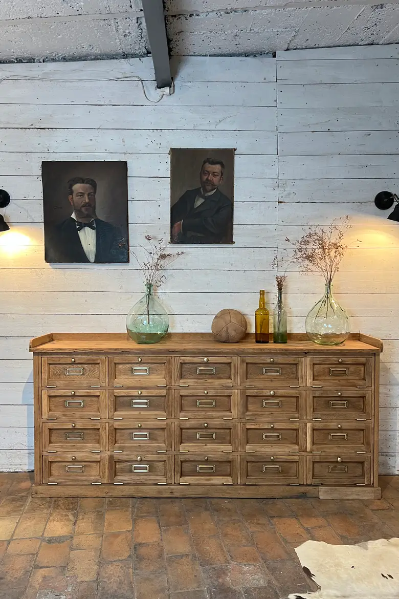 Ancien meuble de notaire en chêne Début XXème