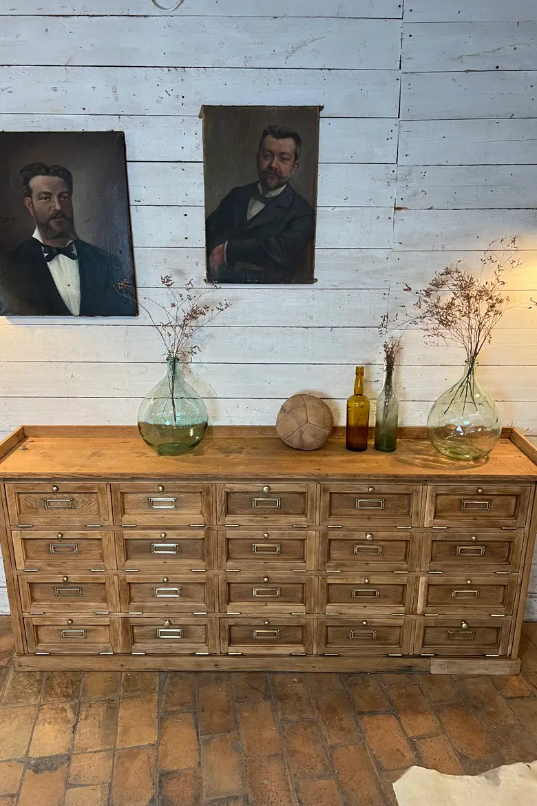 Ancien meuble de notaire en chêne Début XXème