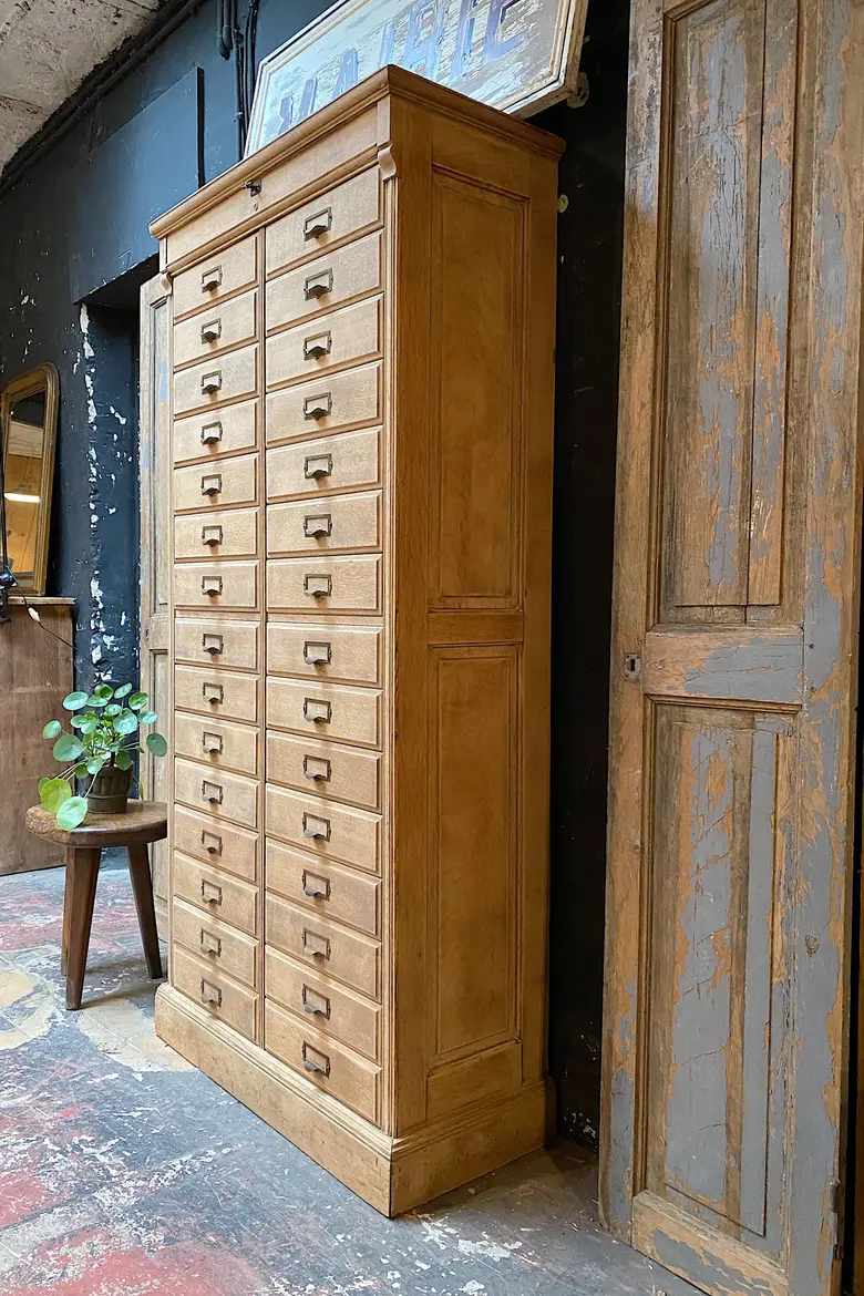 Ancien meuble de notaire en chêne Début XXème