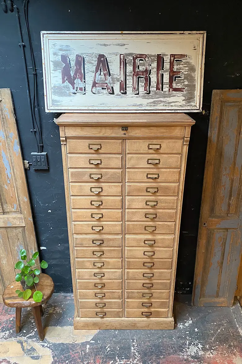Ancien meuble de notaire en chêne Début XXème