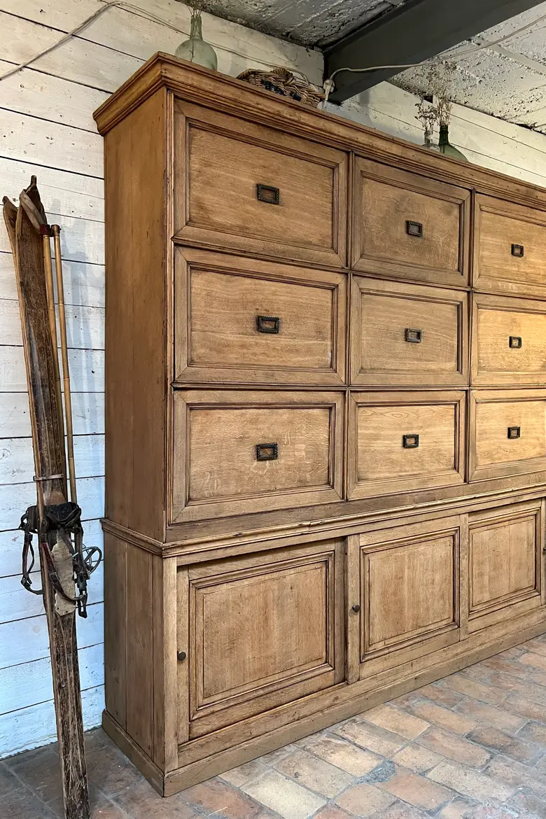 Ancien meuble de notaire en chêne Début XXème