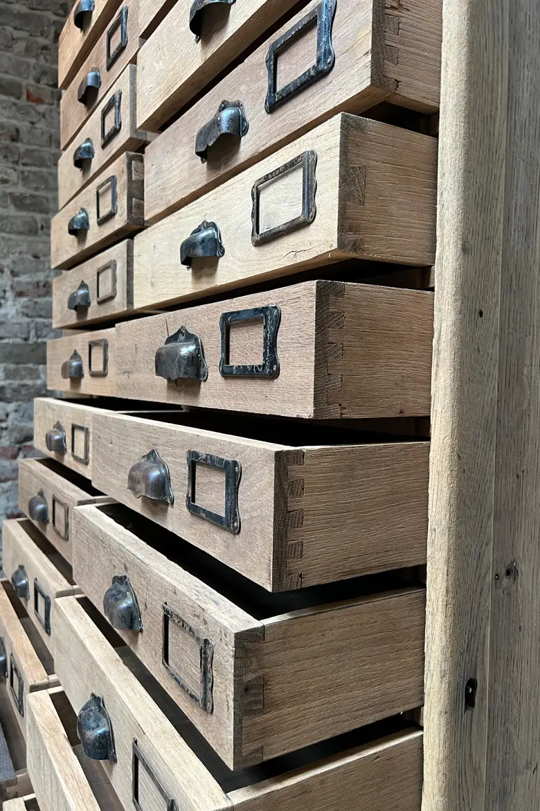 Ancien meuble de notaire en chêne Début XXème