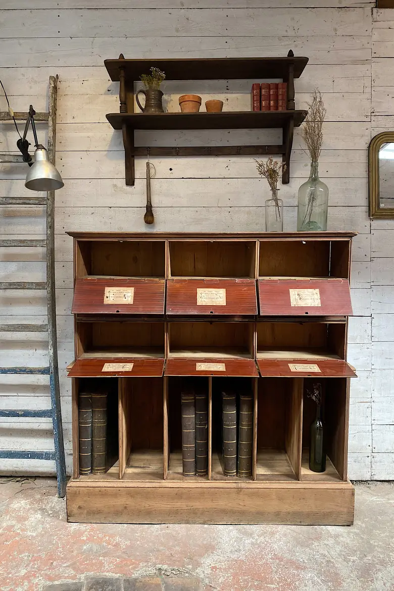 Ancien meuble de notaire en chêne Début XXème