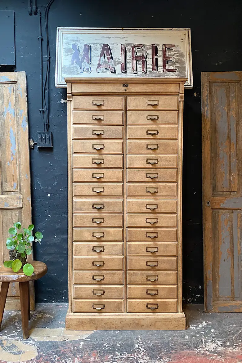 Ancien meuble de notaire en chêne Début XXème