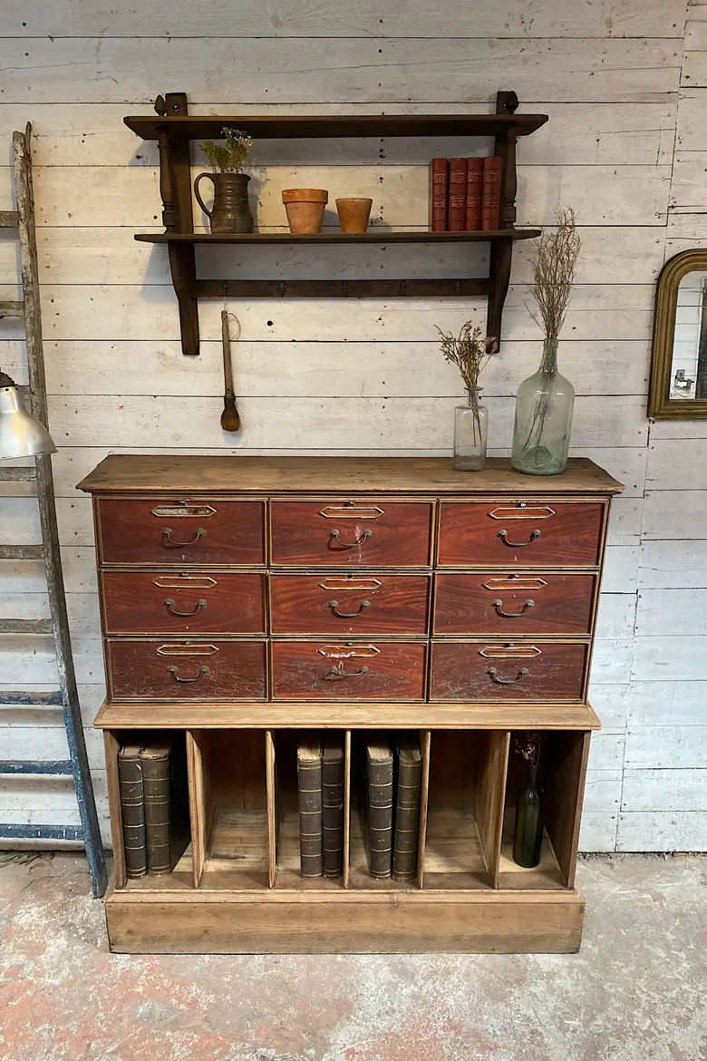 Ancien meuble de notaire en chêne Début XXème