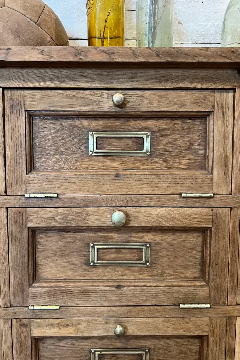 Ancien meuble de notaire en chêne Début XXème