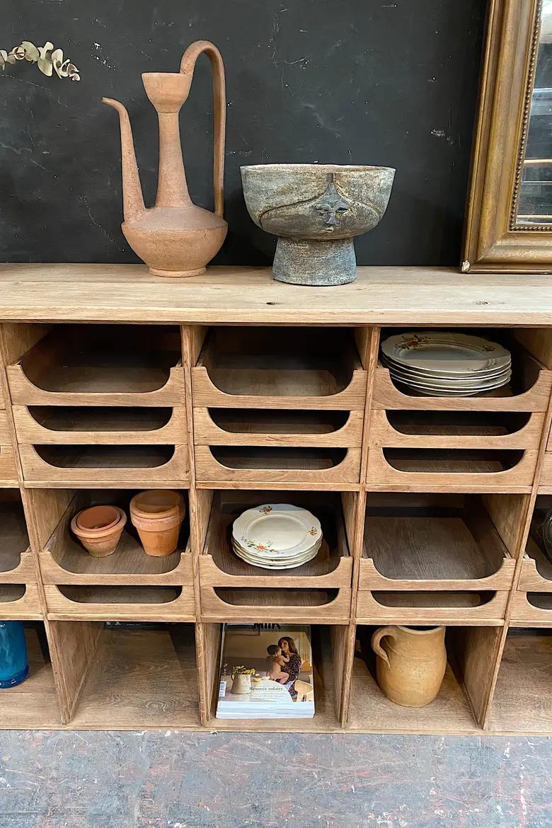 Ancien meuble de tri en chêne Années 60