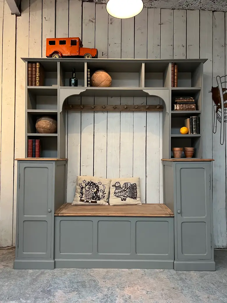 Ancien meuble d’entrée en chêne Années 60