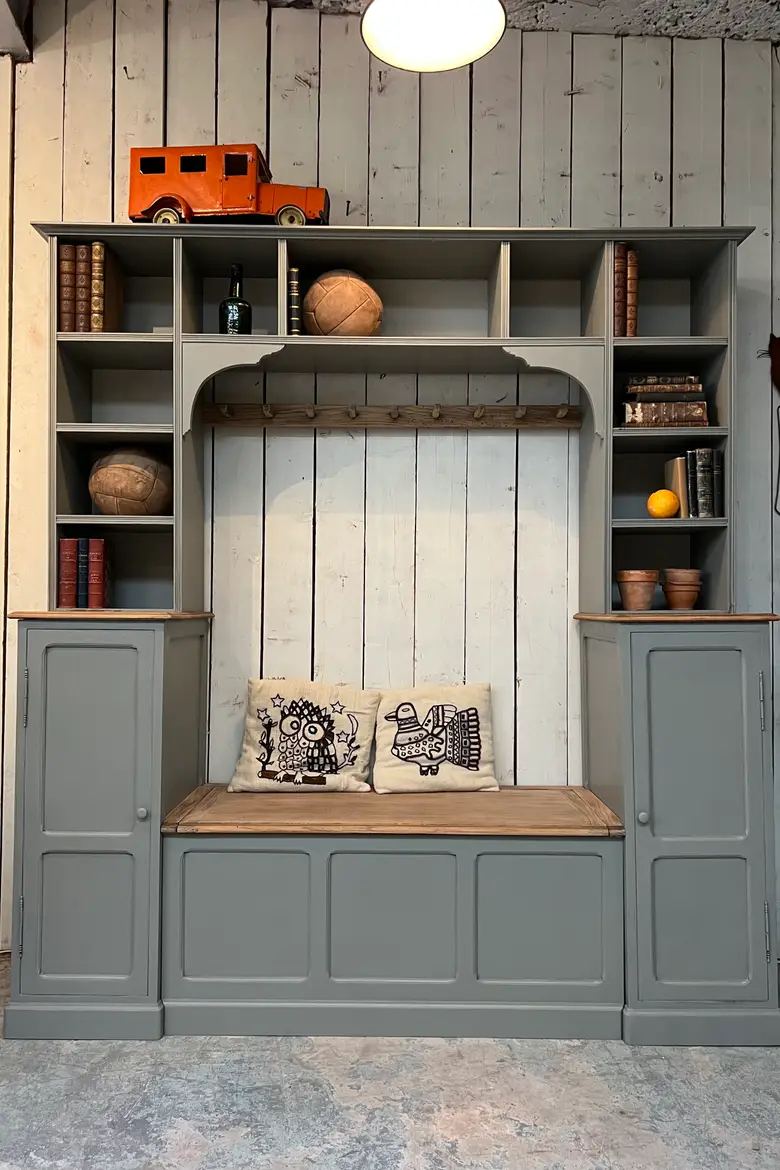 Ancien meuble d’entrée en chêne Années 60