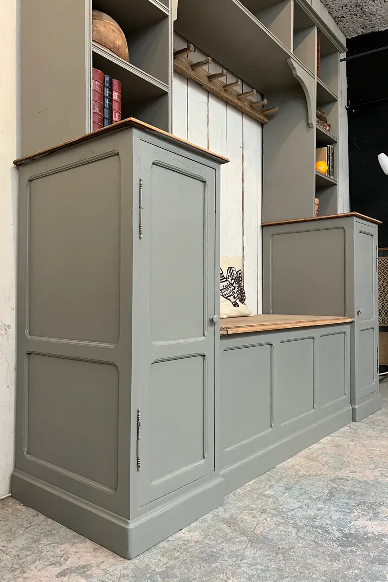 Ancien meuble d’entrée en chêne Années 60