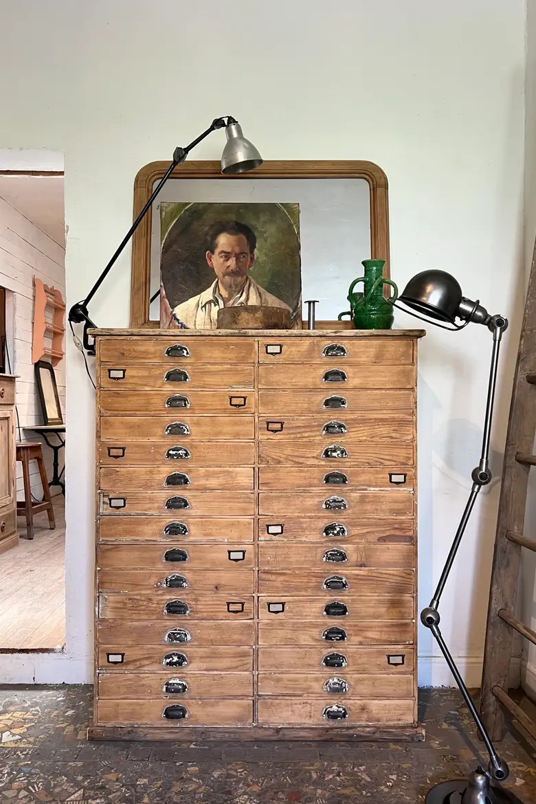 Ancien meuble d’imprimerie en sapin Début XXème