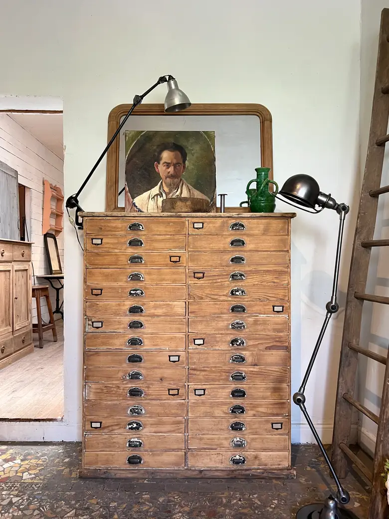 Ancien meuble d’imprimerie en sapin Début XXème