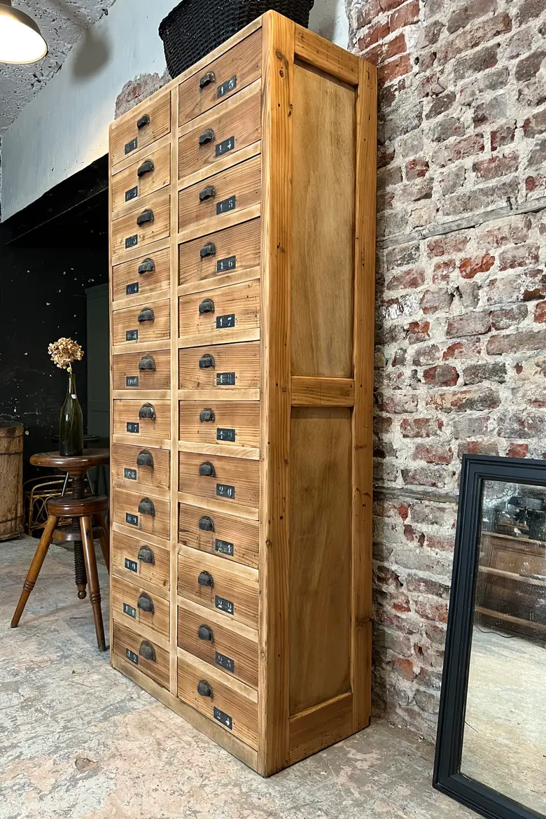 Ancien meuble d’imprimerie en sapin Début XXème