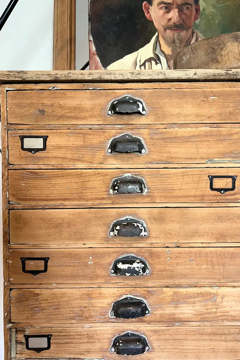 Ancien meuble d’imprimerie en sapin Début XXème