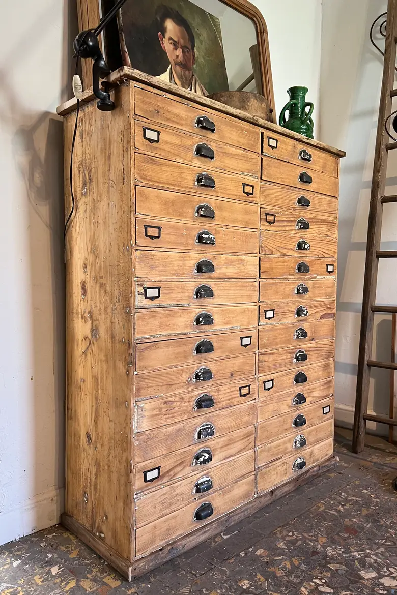 Ancien meuble d’imprimerie en sapin Début XXème