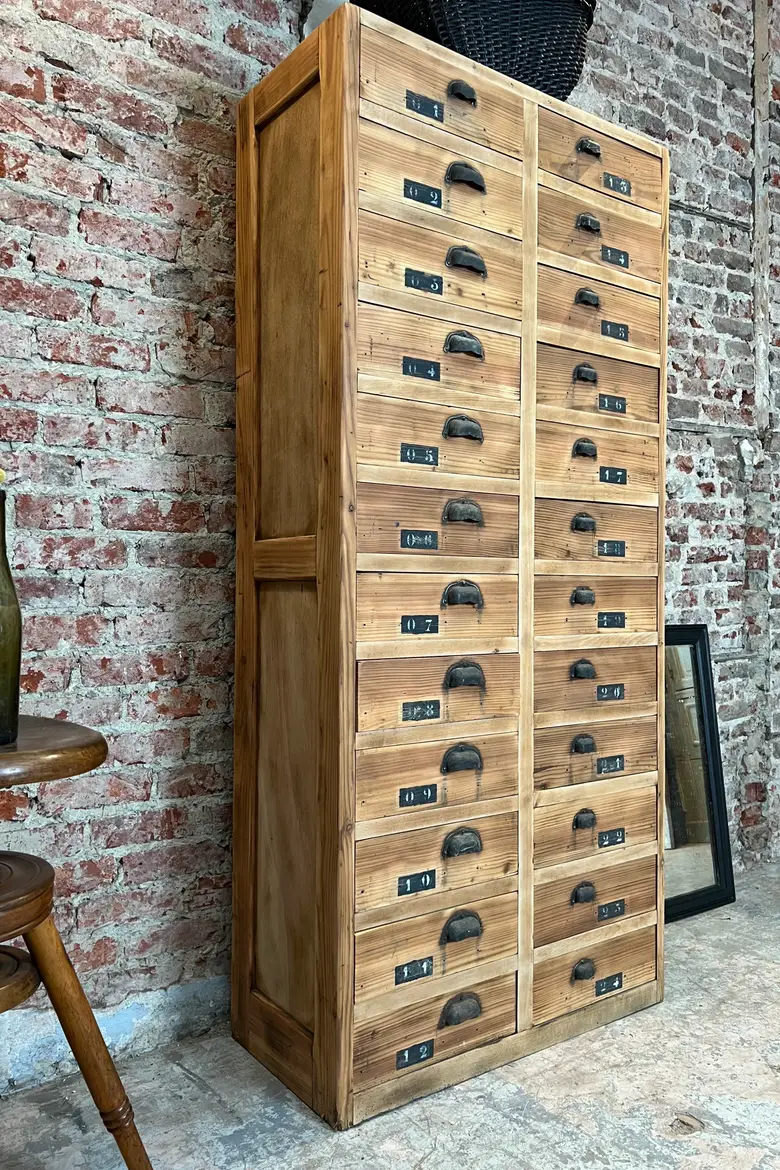 Ancien meuble d’imprimerie en sapin Début XXème