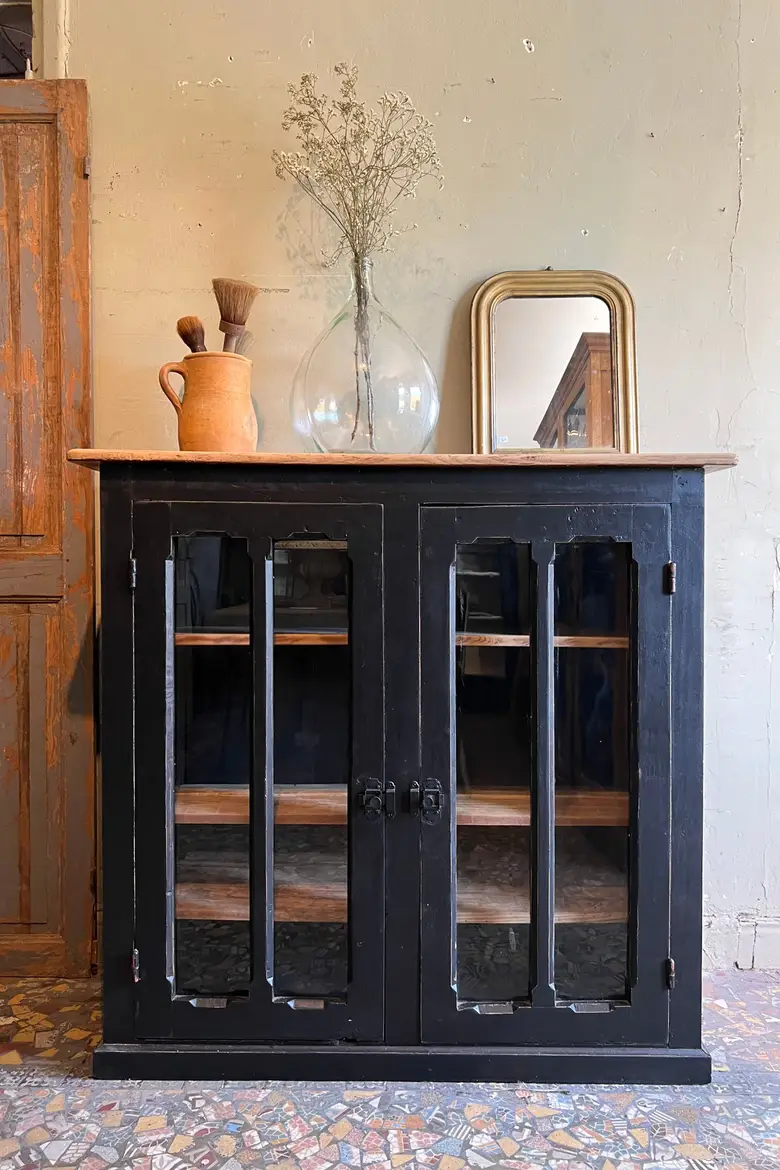 Ancien meuble vitré en bois Début XXème