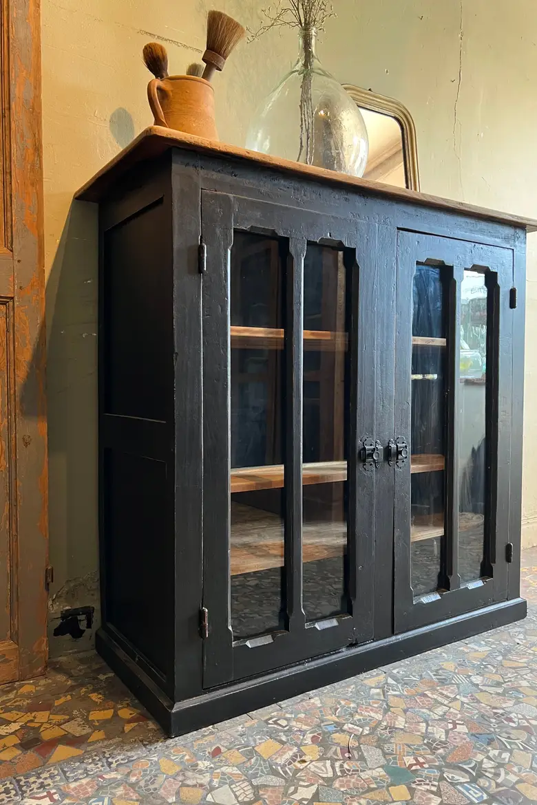 Ancien meuble vitré en bois Début XXème