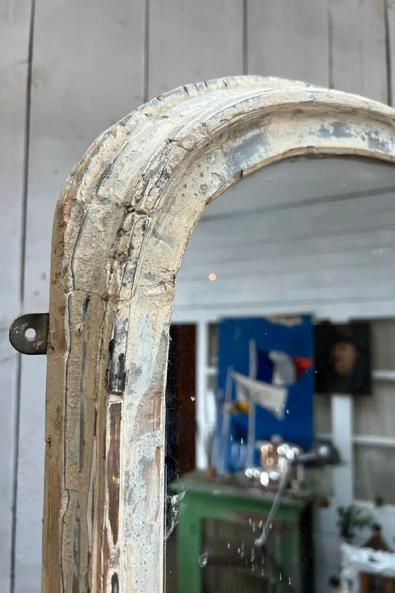 Ancien miroir arrondi début 20ème