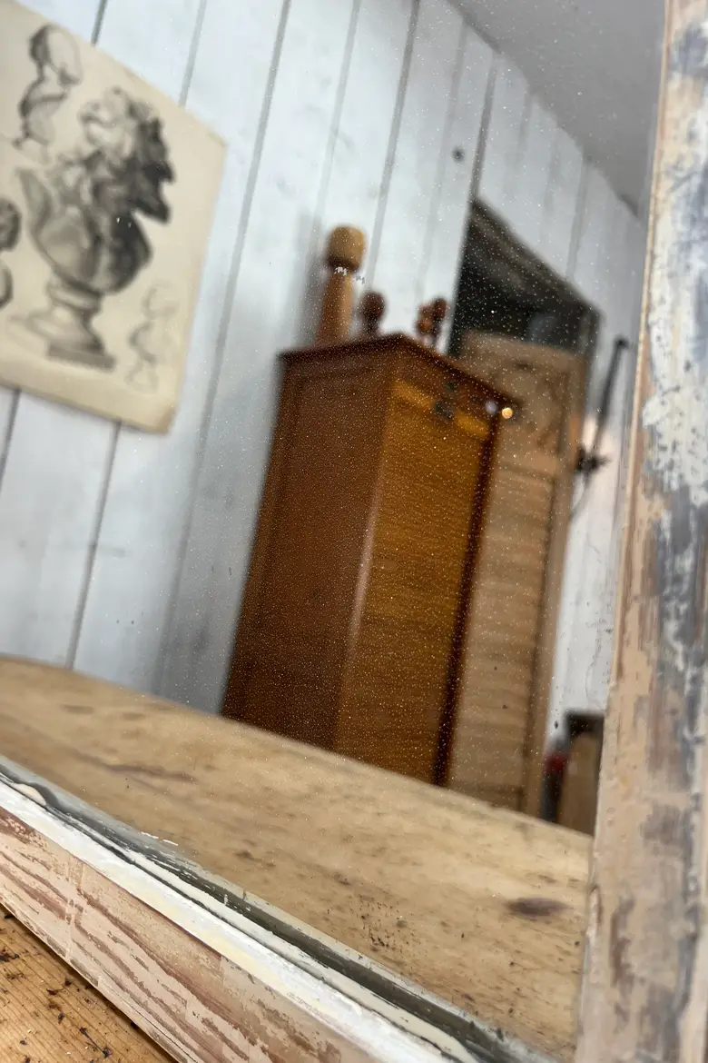 Ancien miroir arrondi début 20ème