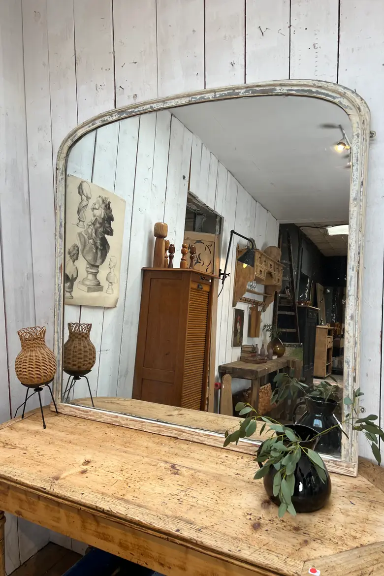 Ancien miroir arrondi début 20ème