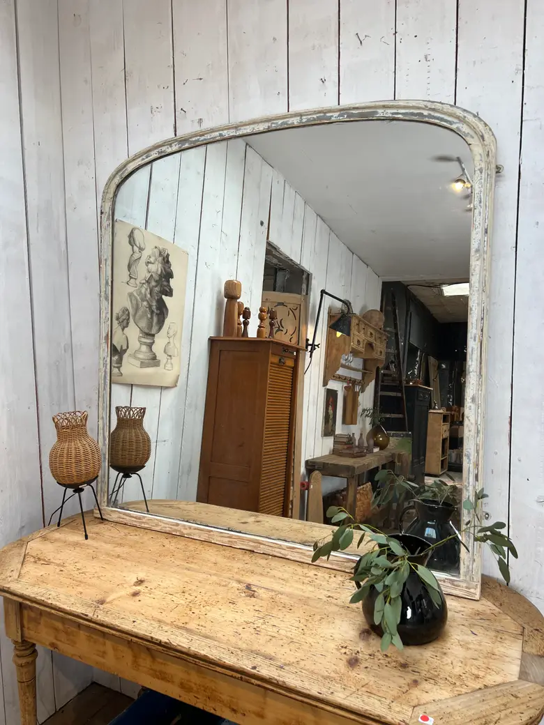 Ancien miroir arrondi début 20ème