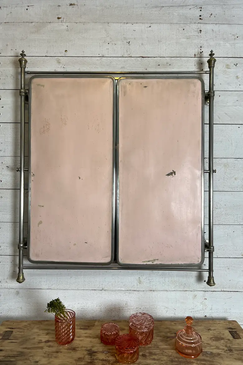 Ancien miroir de barbier tryptique
