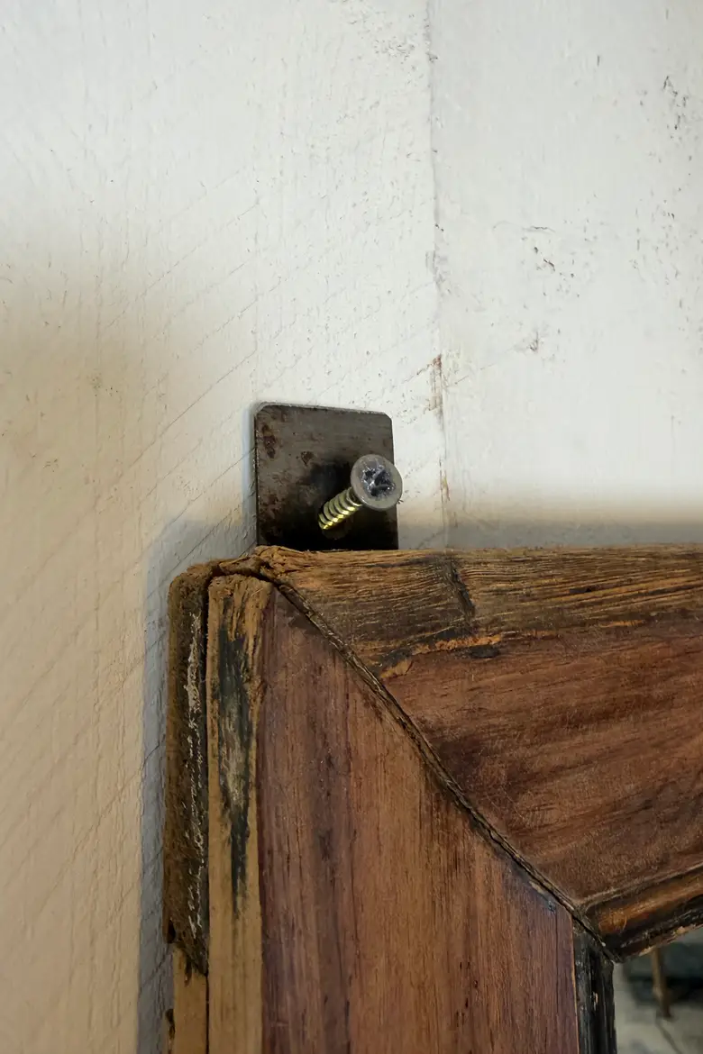 Ancien miroir de bistrot en noyer