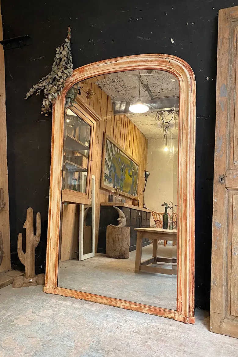 Ancien miroir de style Louis Philippe au mercure Début XXème