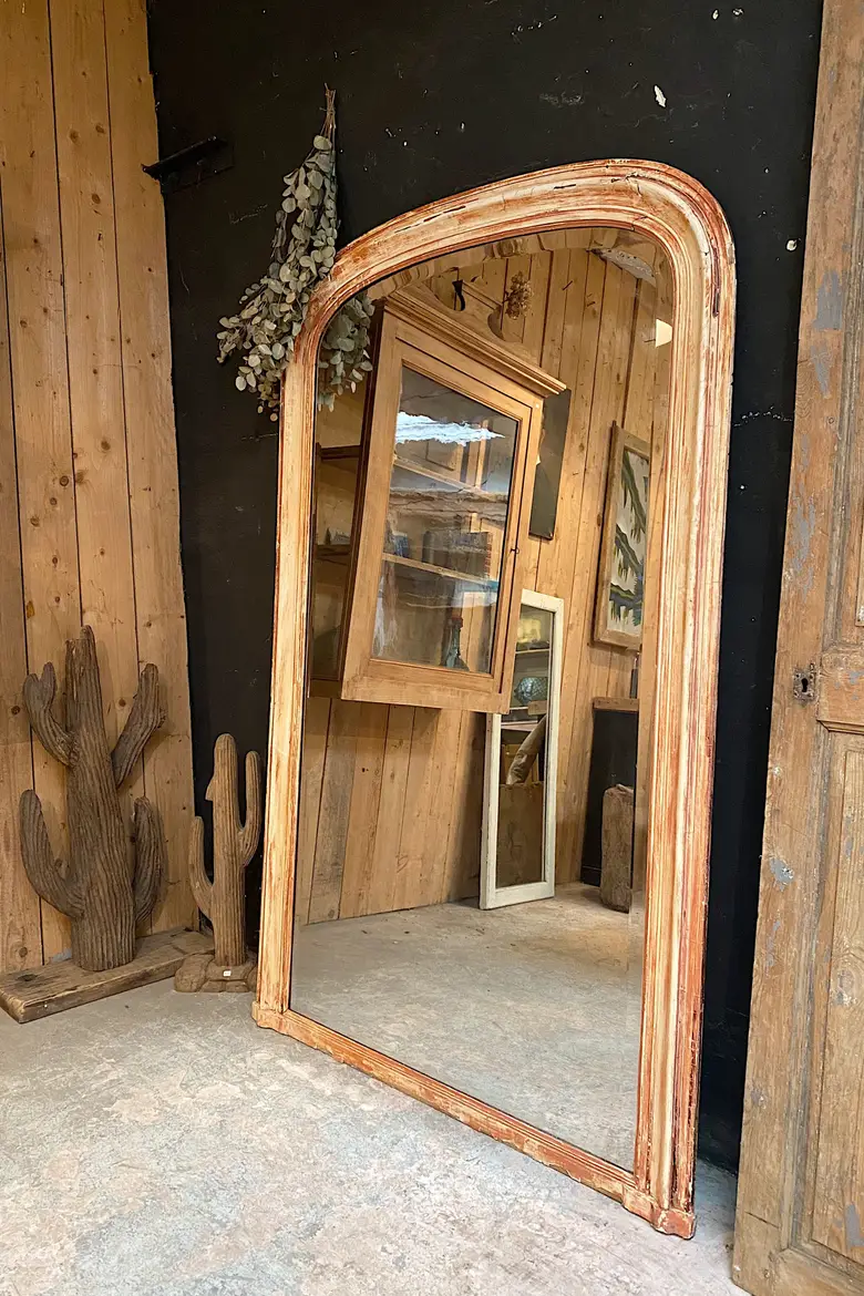 Ancien miroir de style Louis Philippe au mercure Début XXème