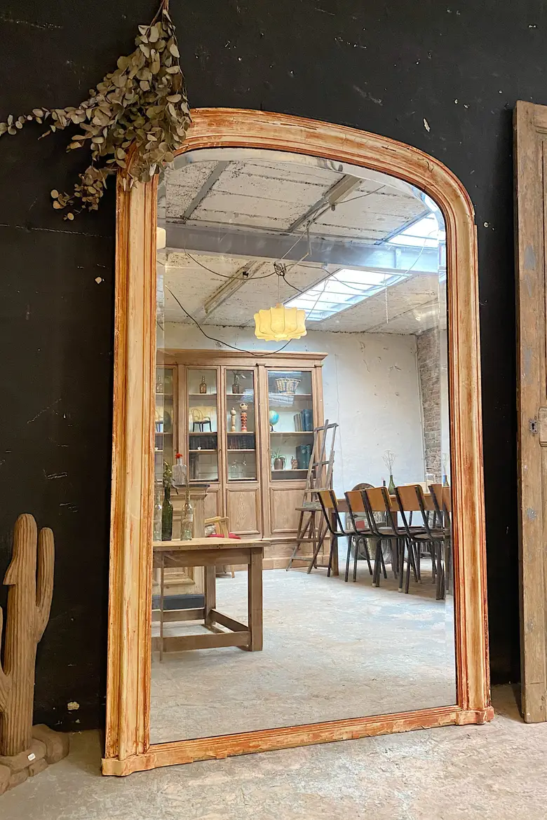 Ancien miroir de style Louis Philippe au mercure Début XXème