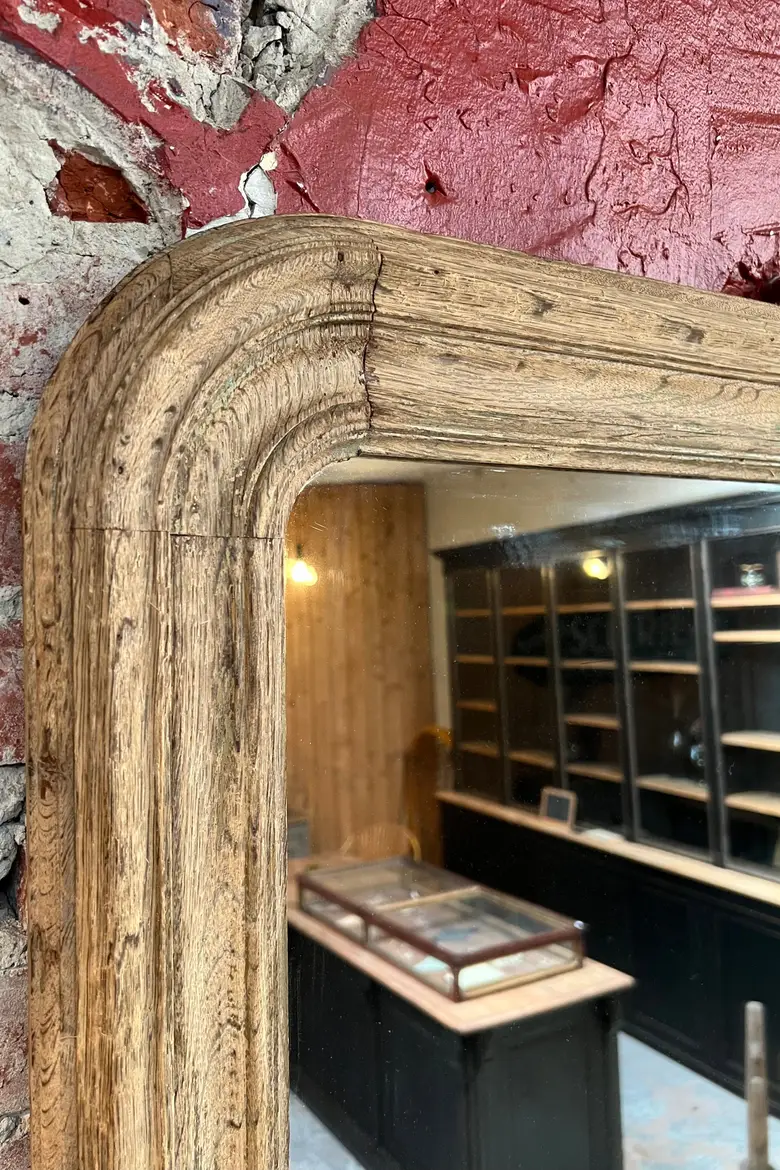 Ancien miroir de style Louis Philippe en chêne