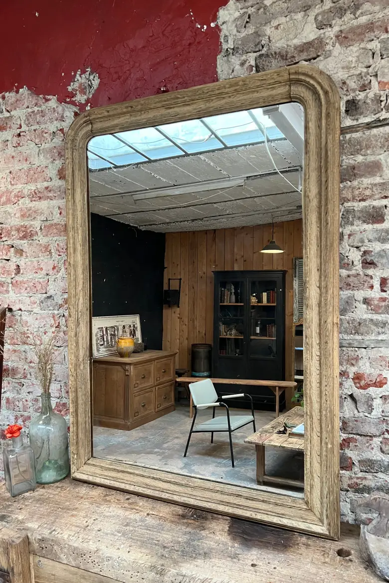 Ancien miroir de style Louis Philippe en chêne